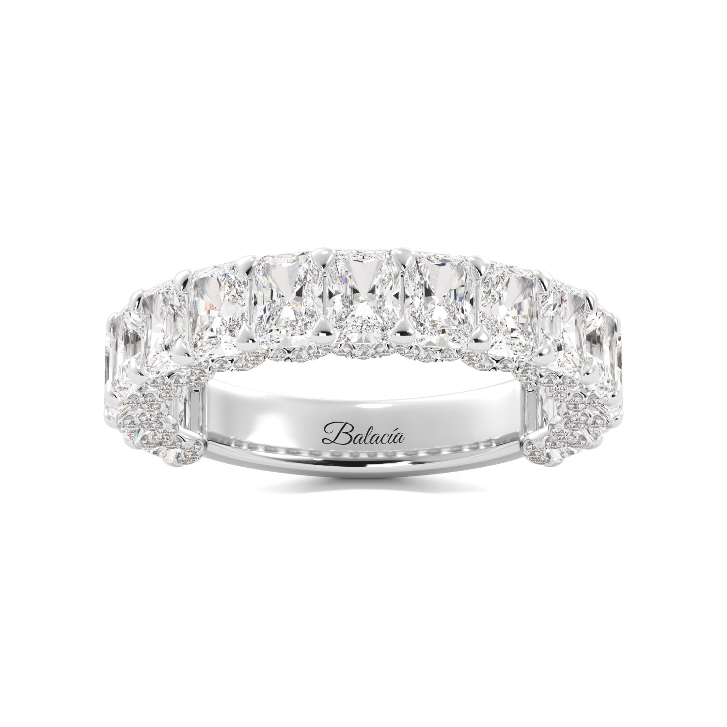 radiant cut diamonds iced out matching wedding band