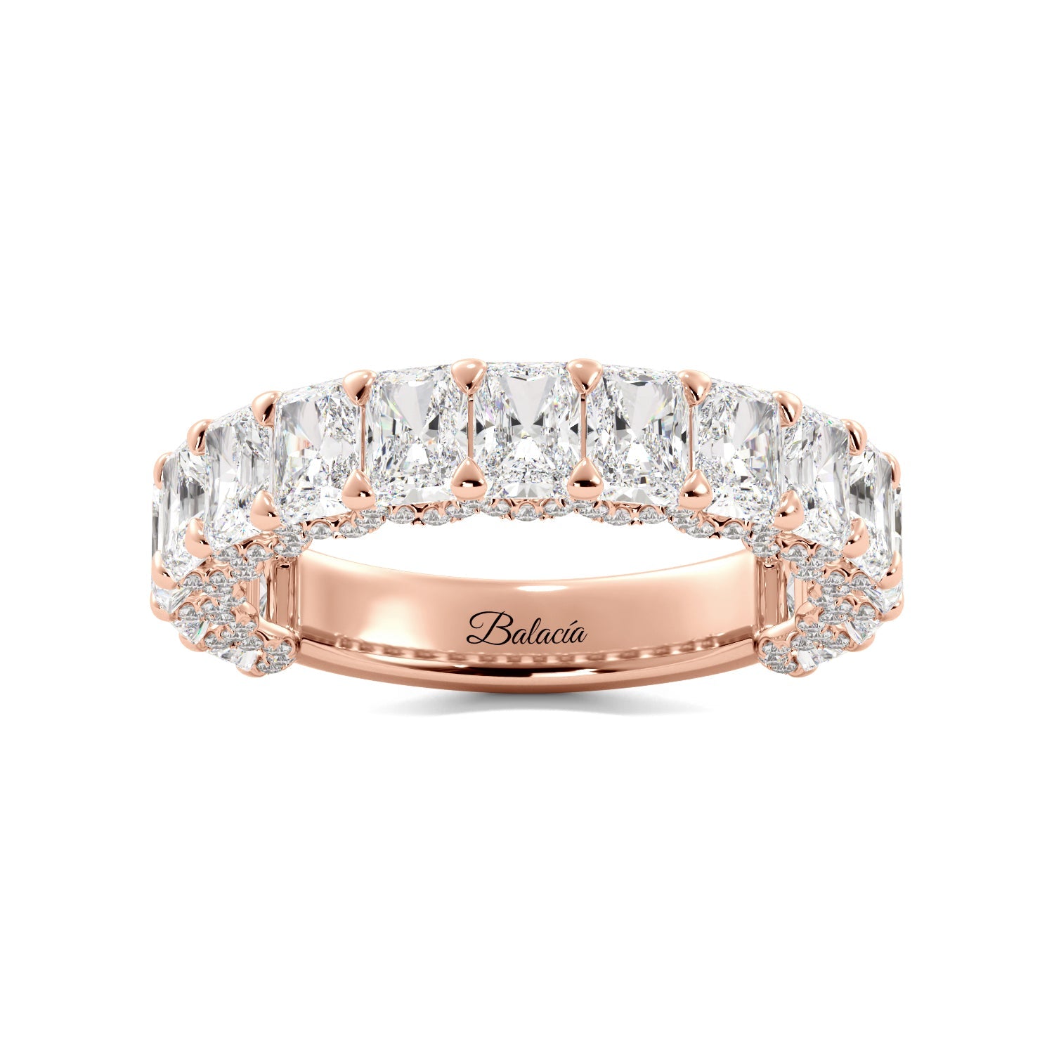 radiant cut diamonds iced out matching wedding ring