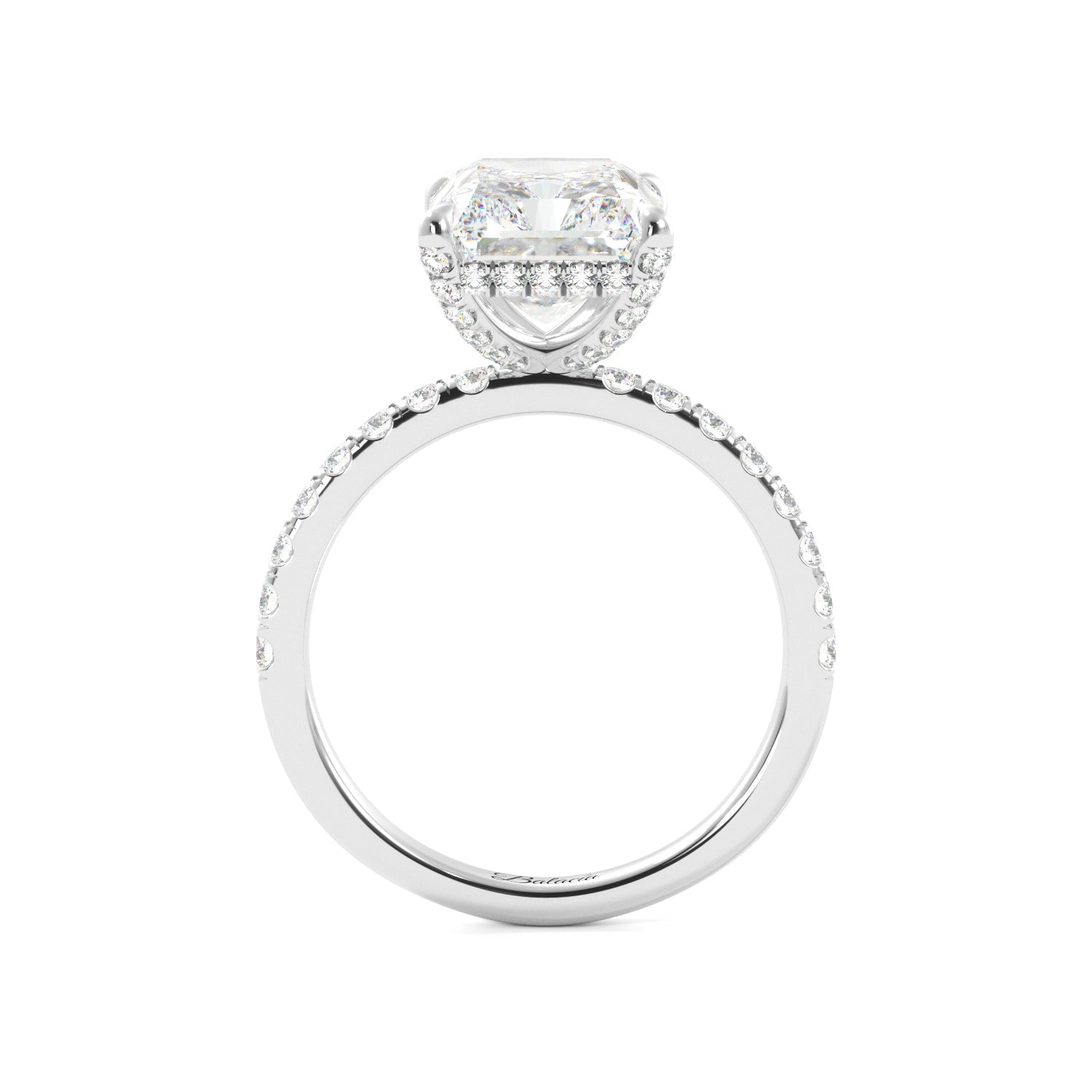 Radiant Cut Diamonds on Prongs Engagement Ring - Balacia