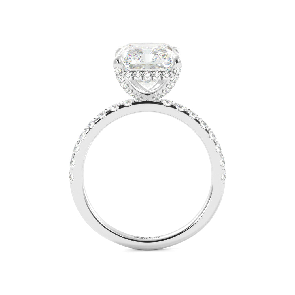 Radiant Cut Diamonds on Prongs Engagement Ring - Balacia