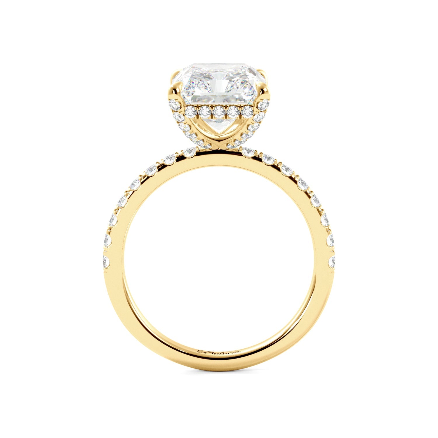 Radiant Cut Diamonds on Prongs Engagement Ring - Balacia