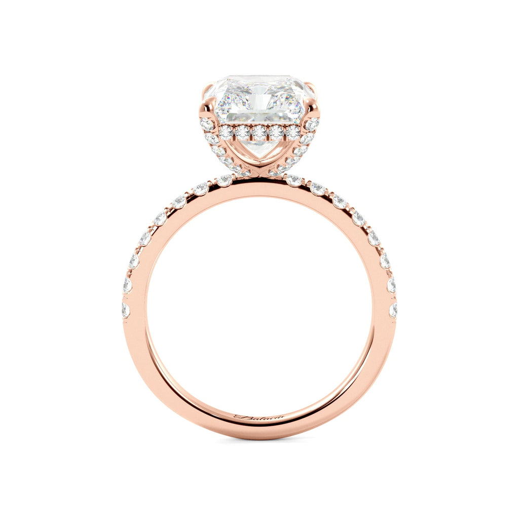 Radiant Cut Diamonds on Prongs Engagement Ring - Balacia