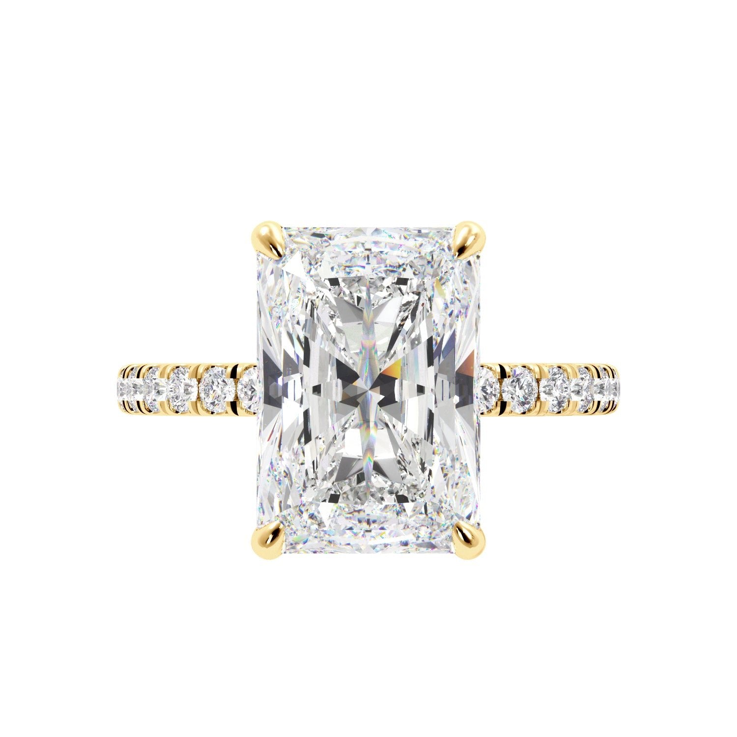 Radiant Cut Diamonds on Prongs Engagement Ring - Balacia