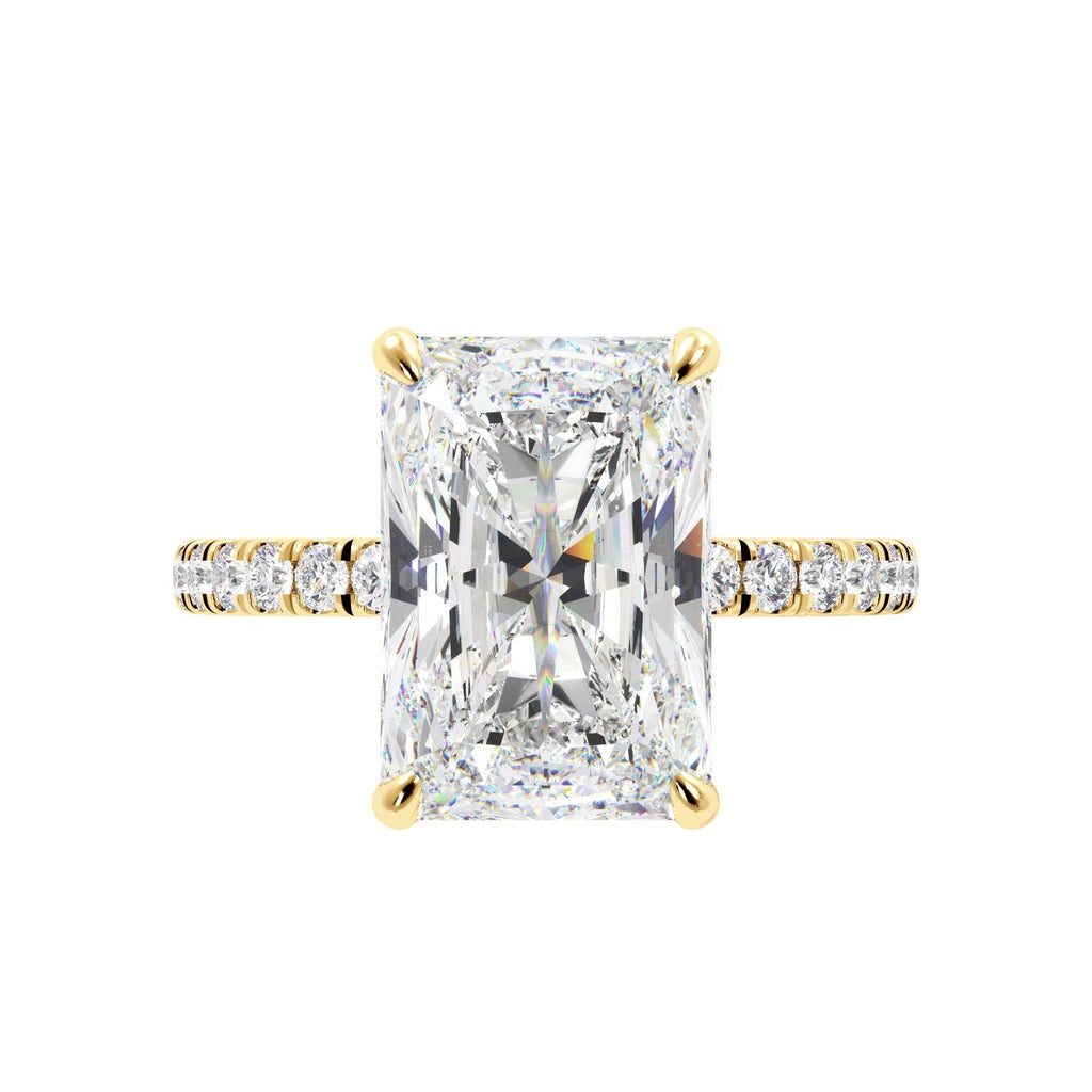 Radiant Cut Diamonds on Prongs Engagement Ring - Balacia