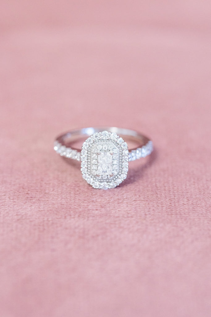 Radiant Cut Double Halo Moissanite Engagement Ring - Balacia