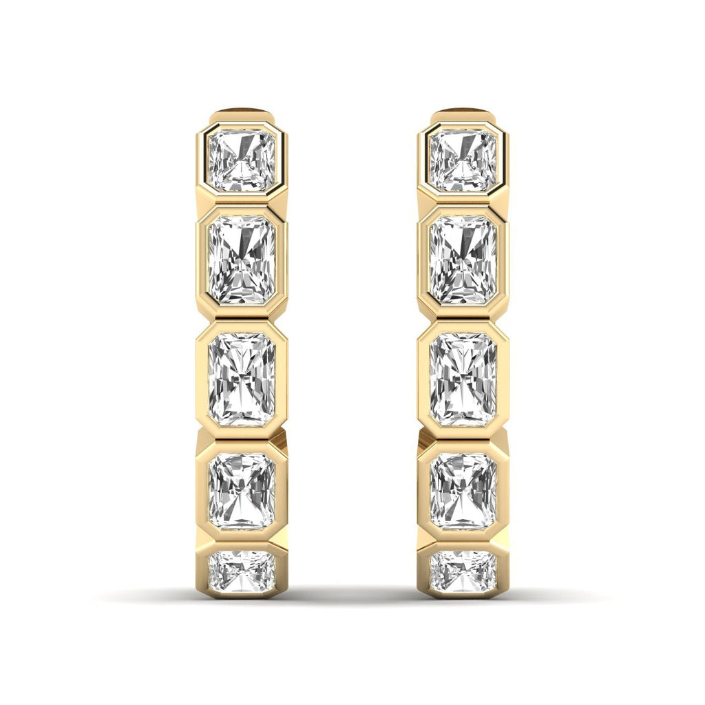 Radiant Cut Hoops Diamond Earrings - Balacia