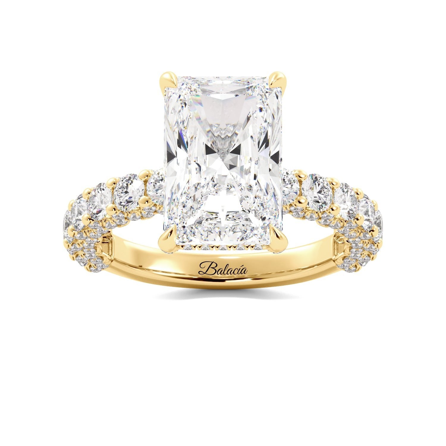 Radiant Cut Iced Out Diamond Engagement Ring