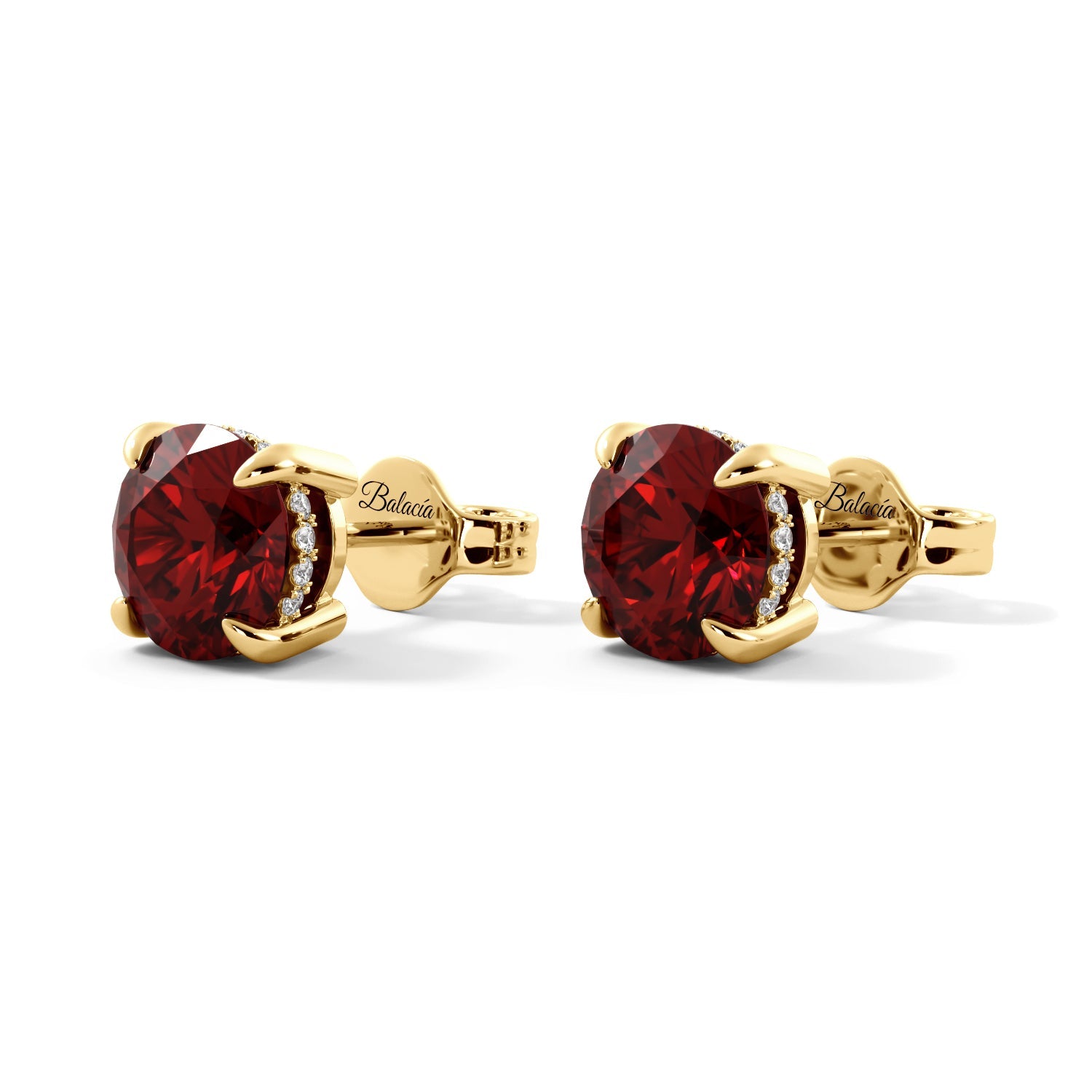 red earrings gold july birthstone