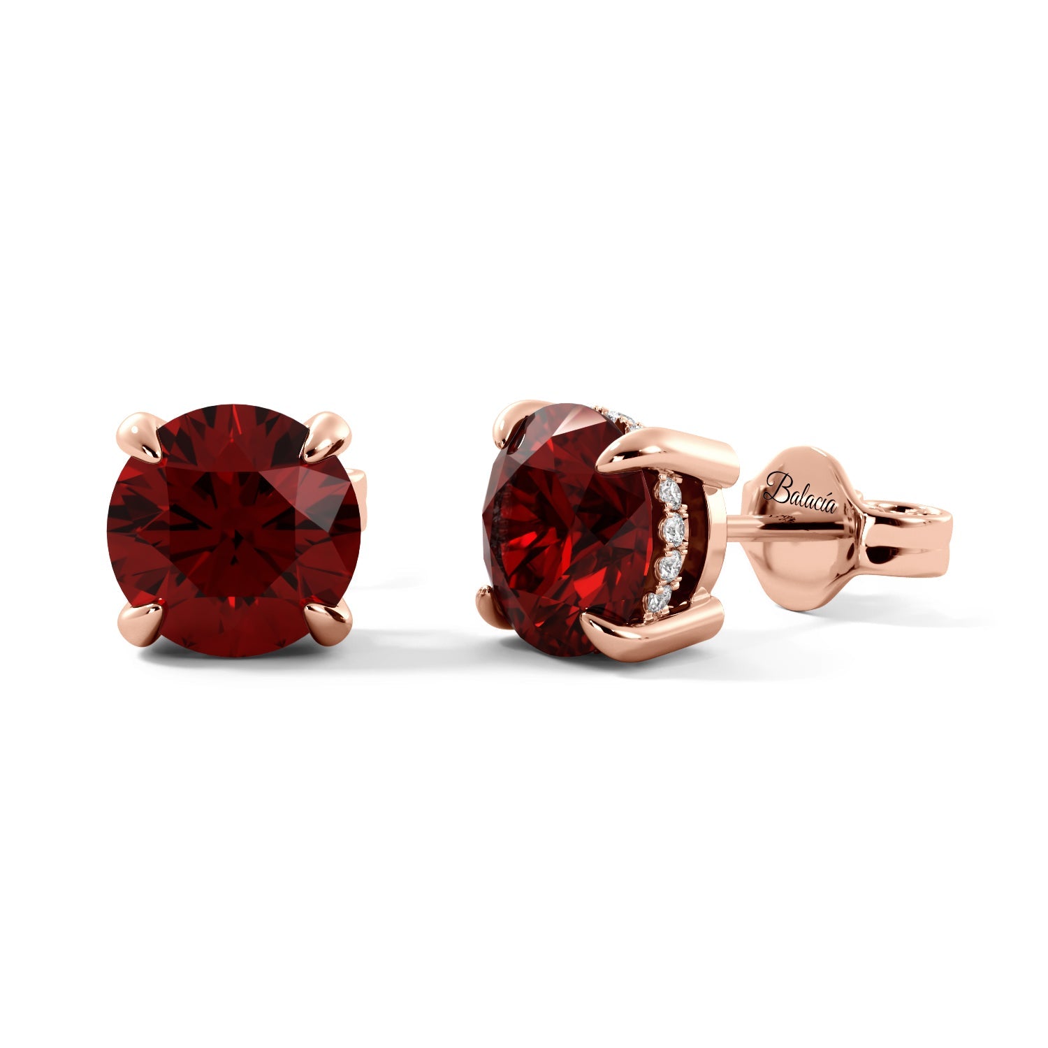 ruby rose gold earrings