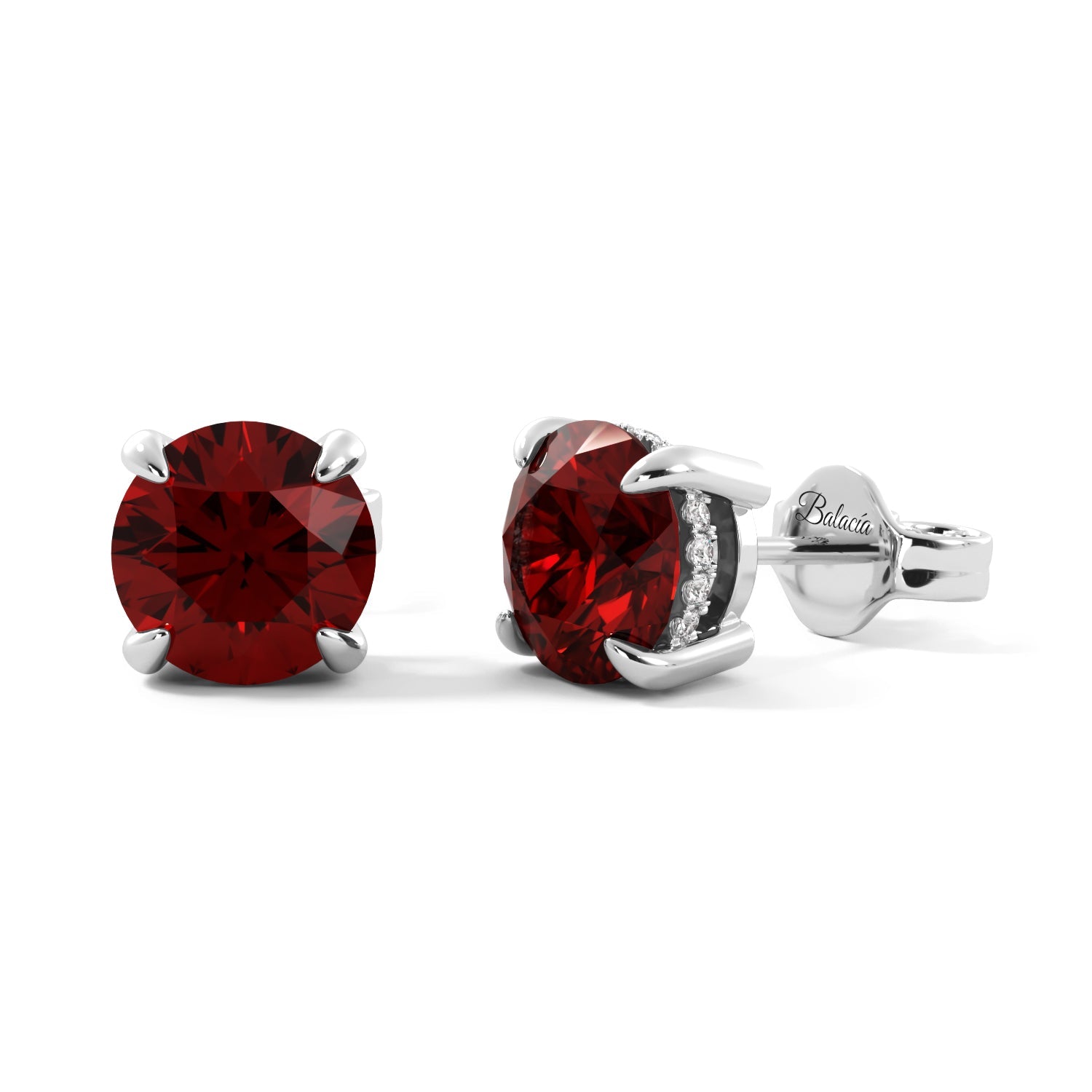 ruby earrings white 