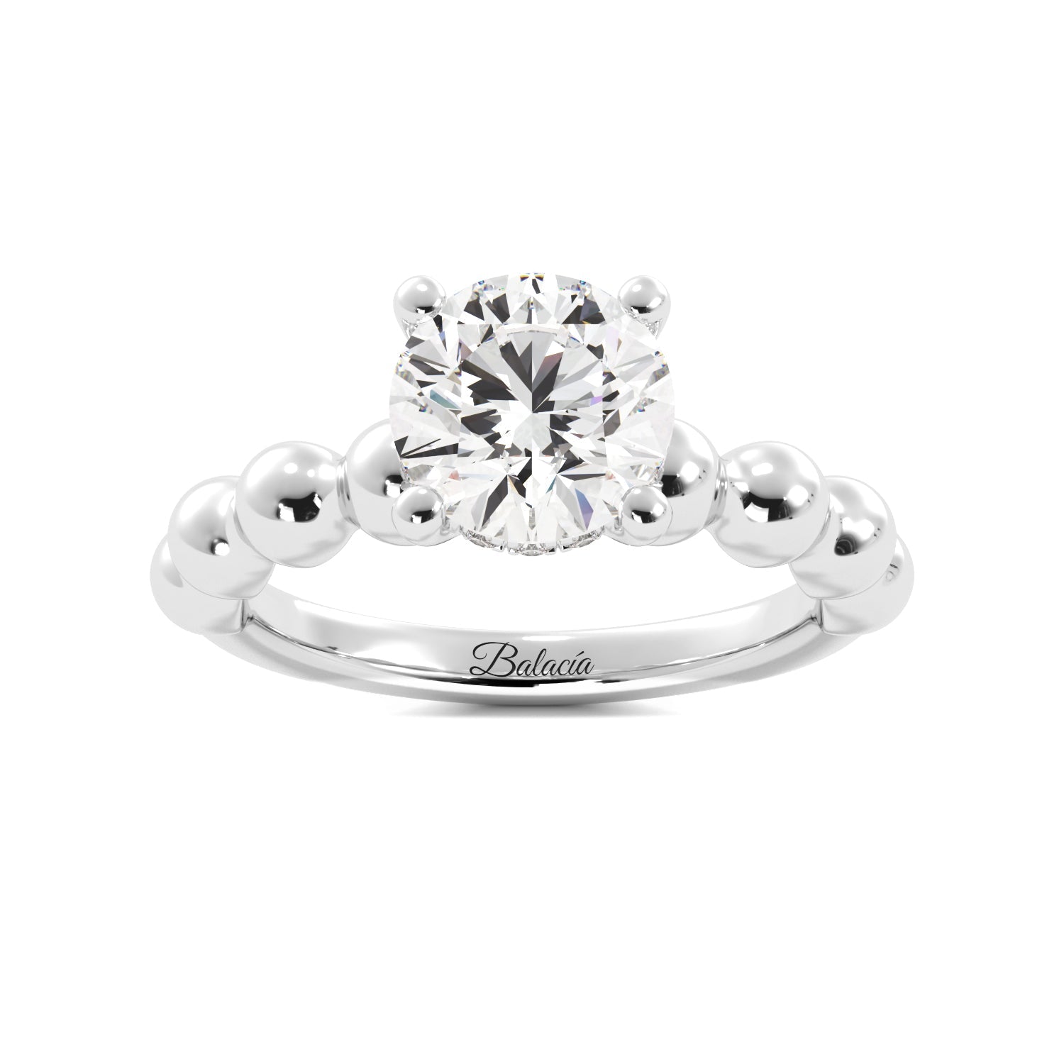 Round Bubble Diamond Engagement Ring