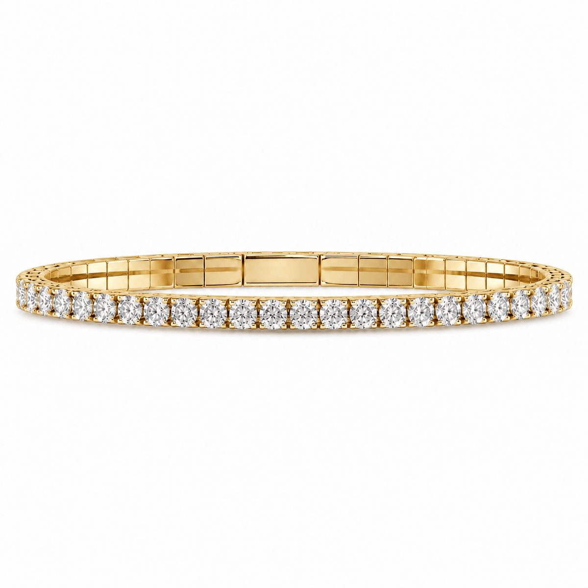 Round Diamond Flexible Tennis Bangle