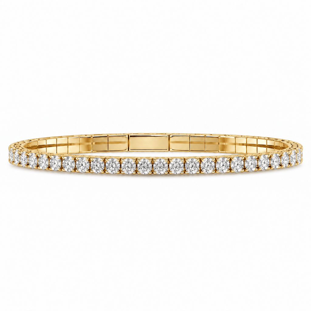 Round Diamond Flexible Tennis Bangle