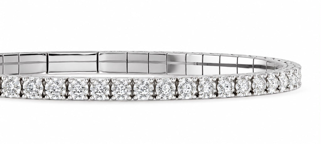 Round Diamond Flexible Tennis Bracelet