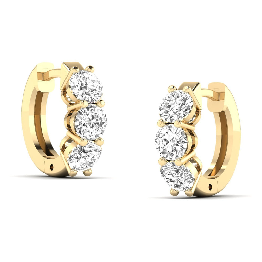 Round Diamond Hoop Earrings - Balacia