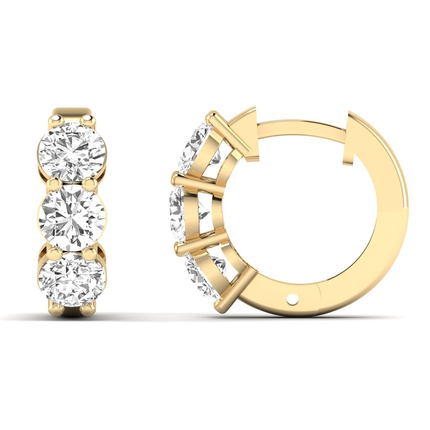 Round Diamond Hoop Earrings - Balacia