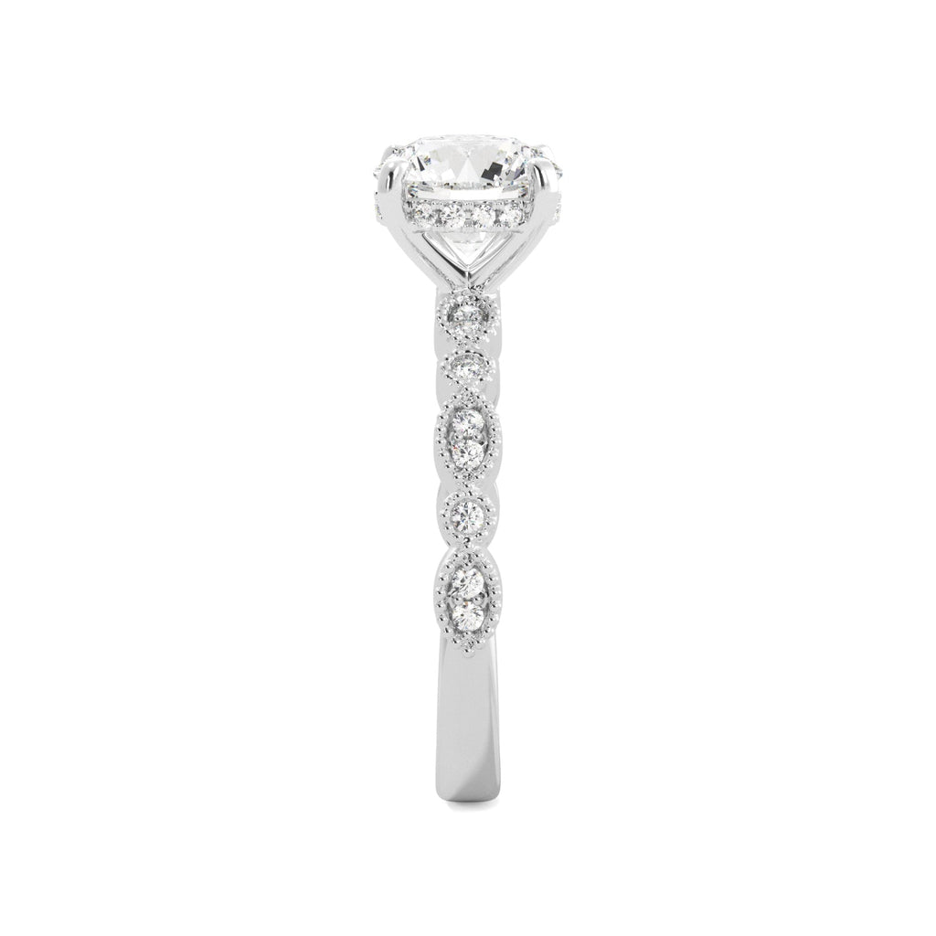 Milgrain Round Diamond Ring