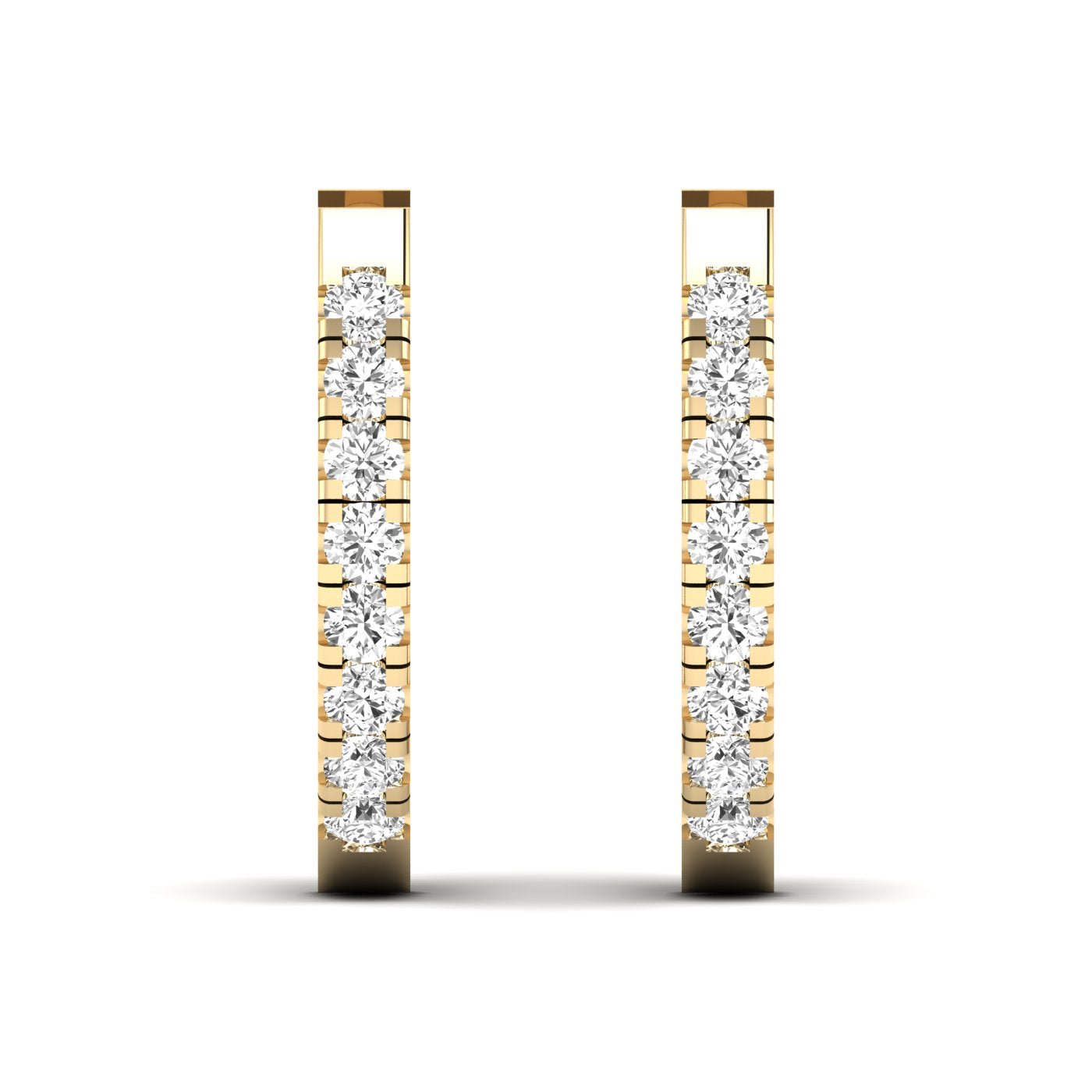 Round Diamond Pave Hoop Earrings - Balacia