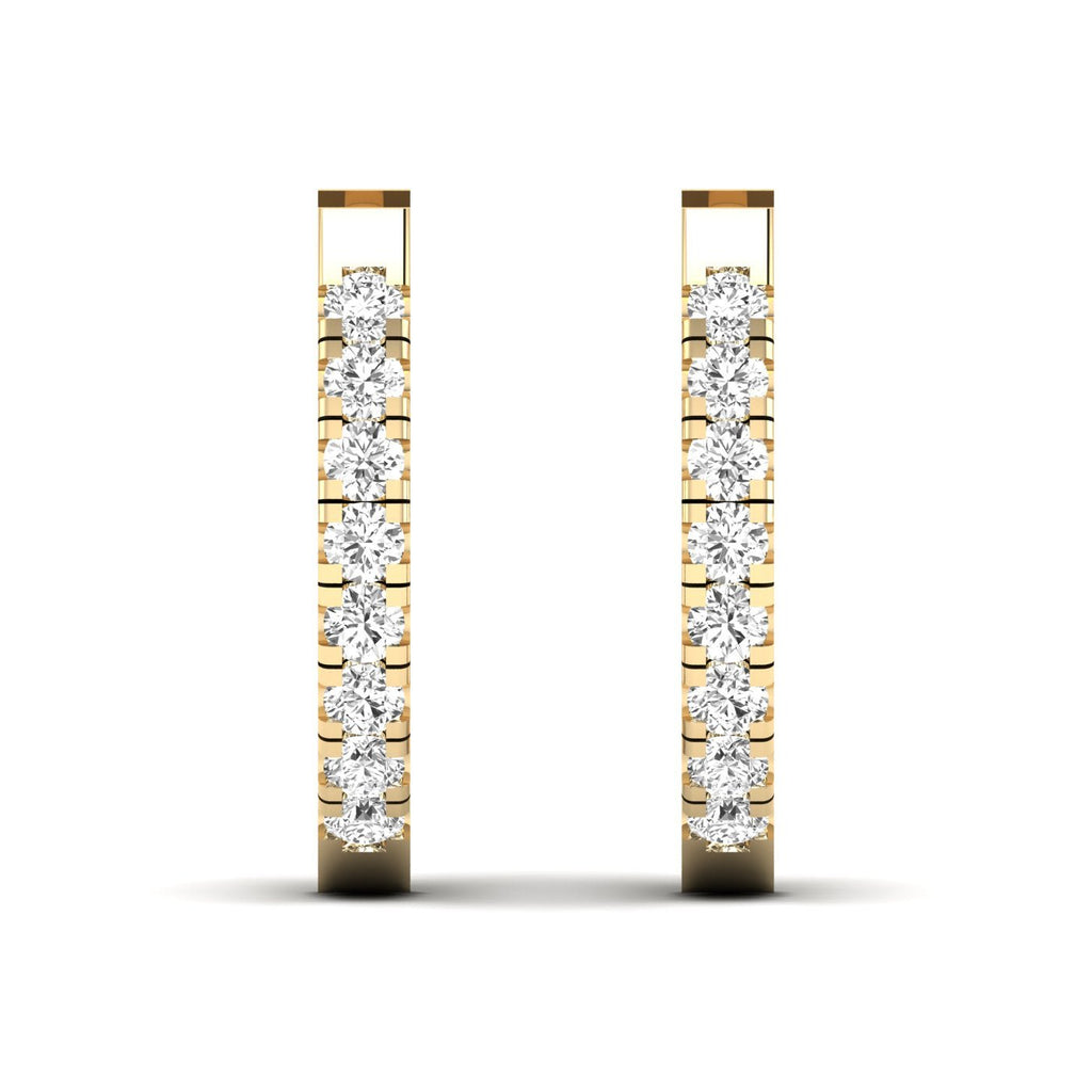 Round Diamond Pave Hoop Earrings - Balacia