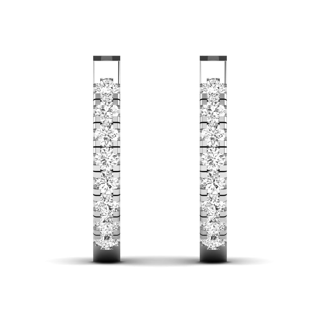 Round Diamond Pave Hoop Earrings - Balacia