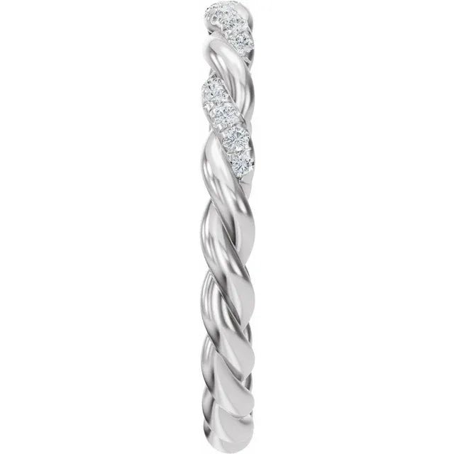 Round Diamond Rope Open Band