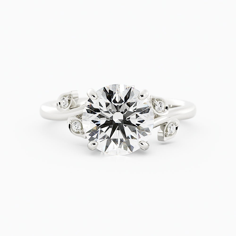 Round Floral Moissanite Engagement Ring - Balacia