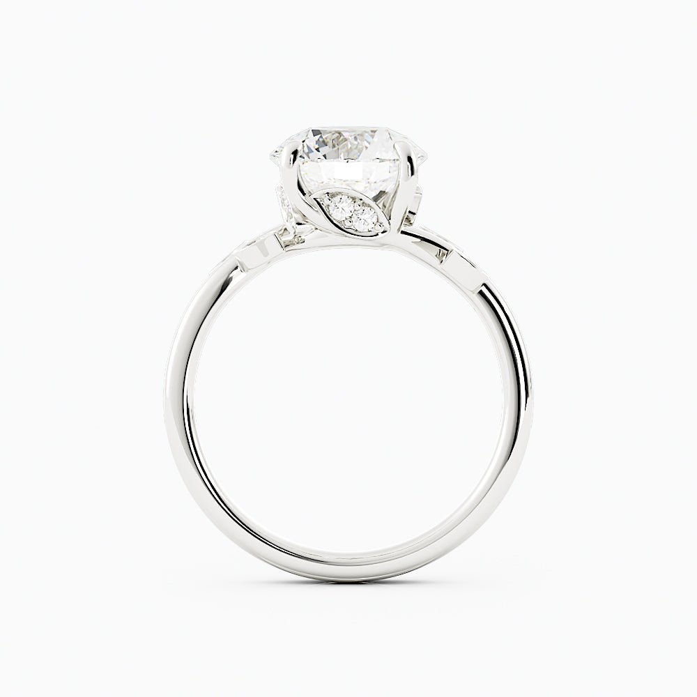 Round Floral Moissanite Engagement Ring - Balacia