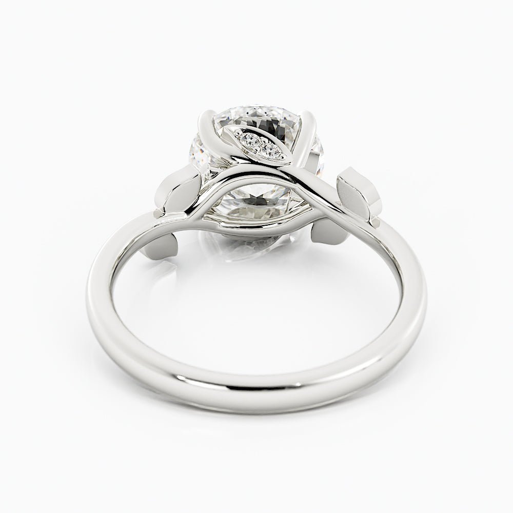 Round Floral Moissanite Engagement Ring - Balacia