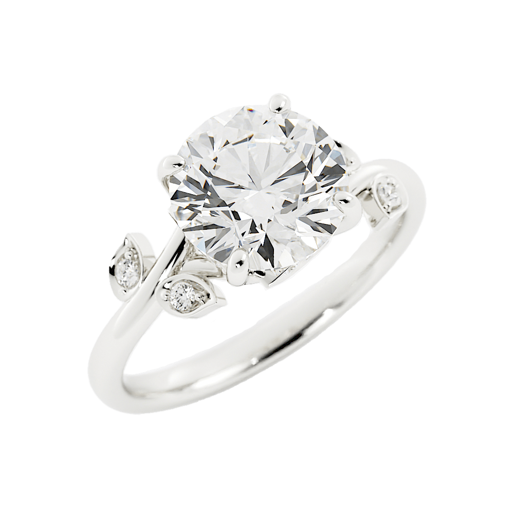 Round Floral Moissanite Engagement Ring - Balacia