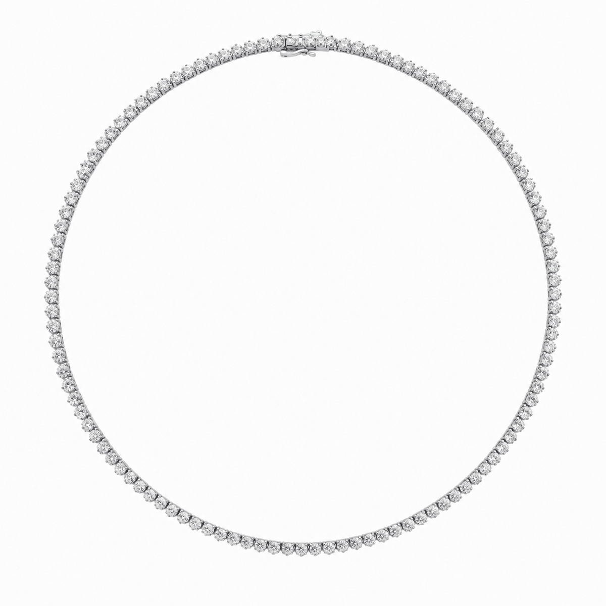 3 prong lab diamond tennis necklace