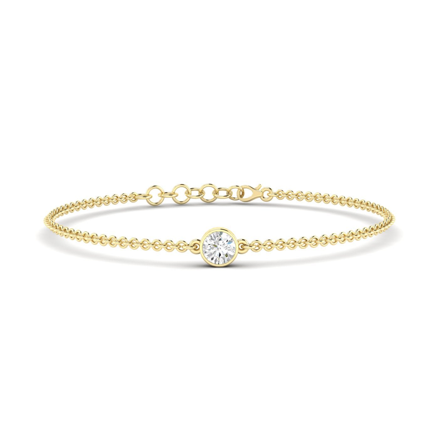 Round Single Diamond Adjustable Bracelet - Balacia