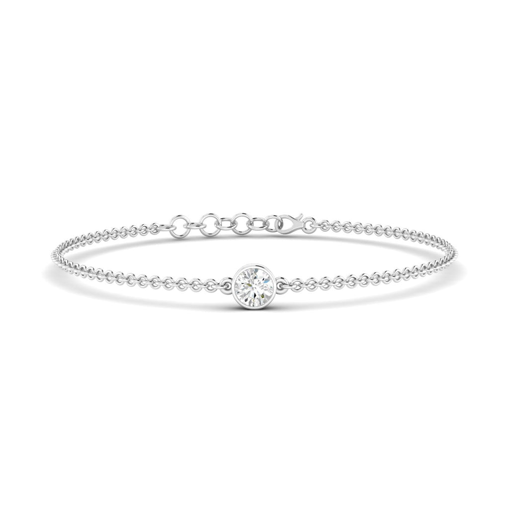 Round Single Diamond Adjustable Bracelet - Balacia