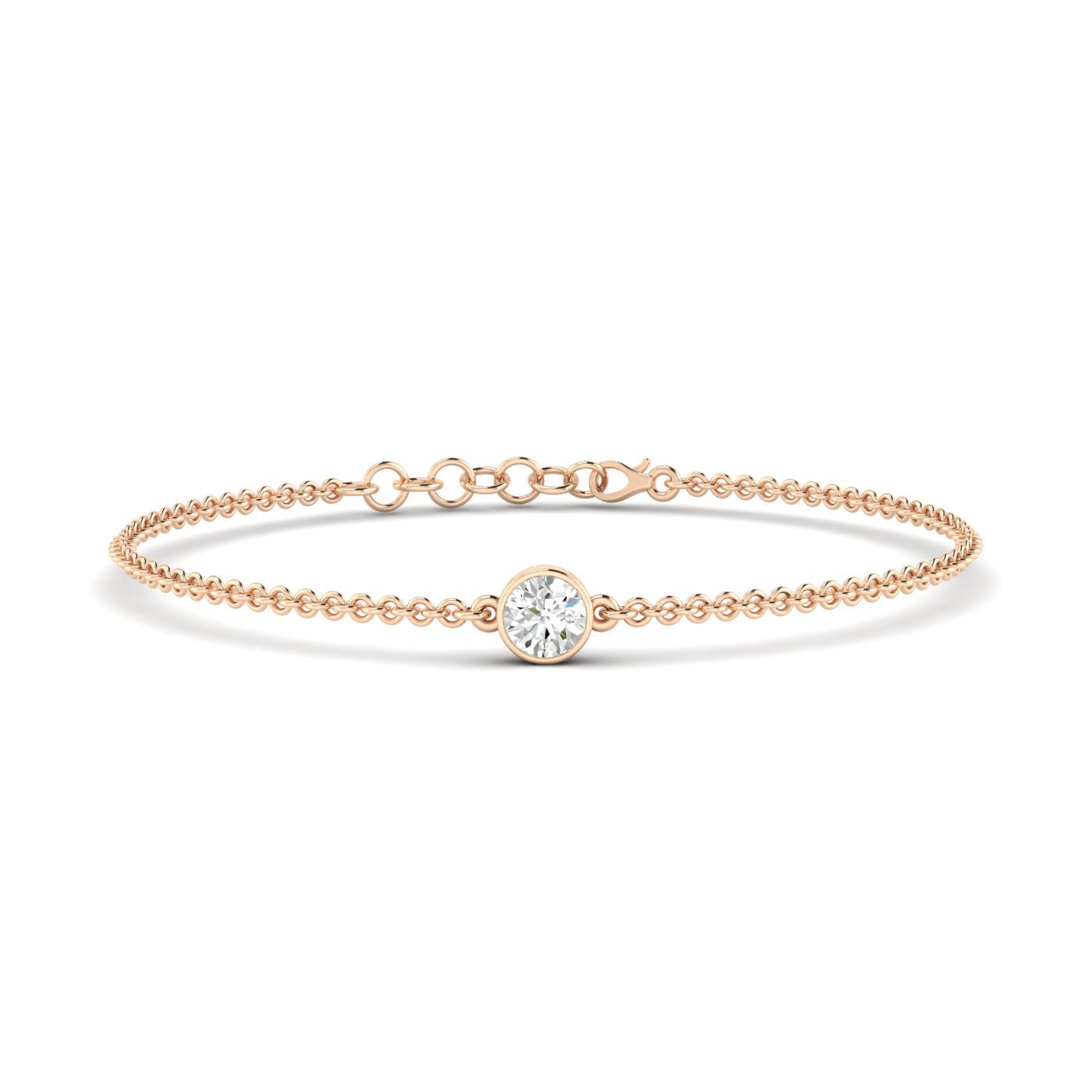 Round Single Diamond Adjustable Bracelet - Balacia