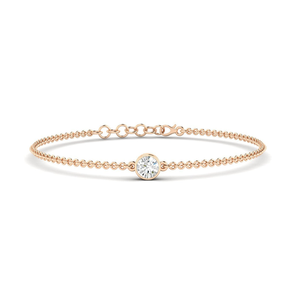 Round Single Diamond Adjustable Bracelet - Balacia