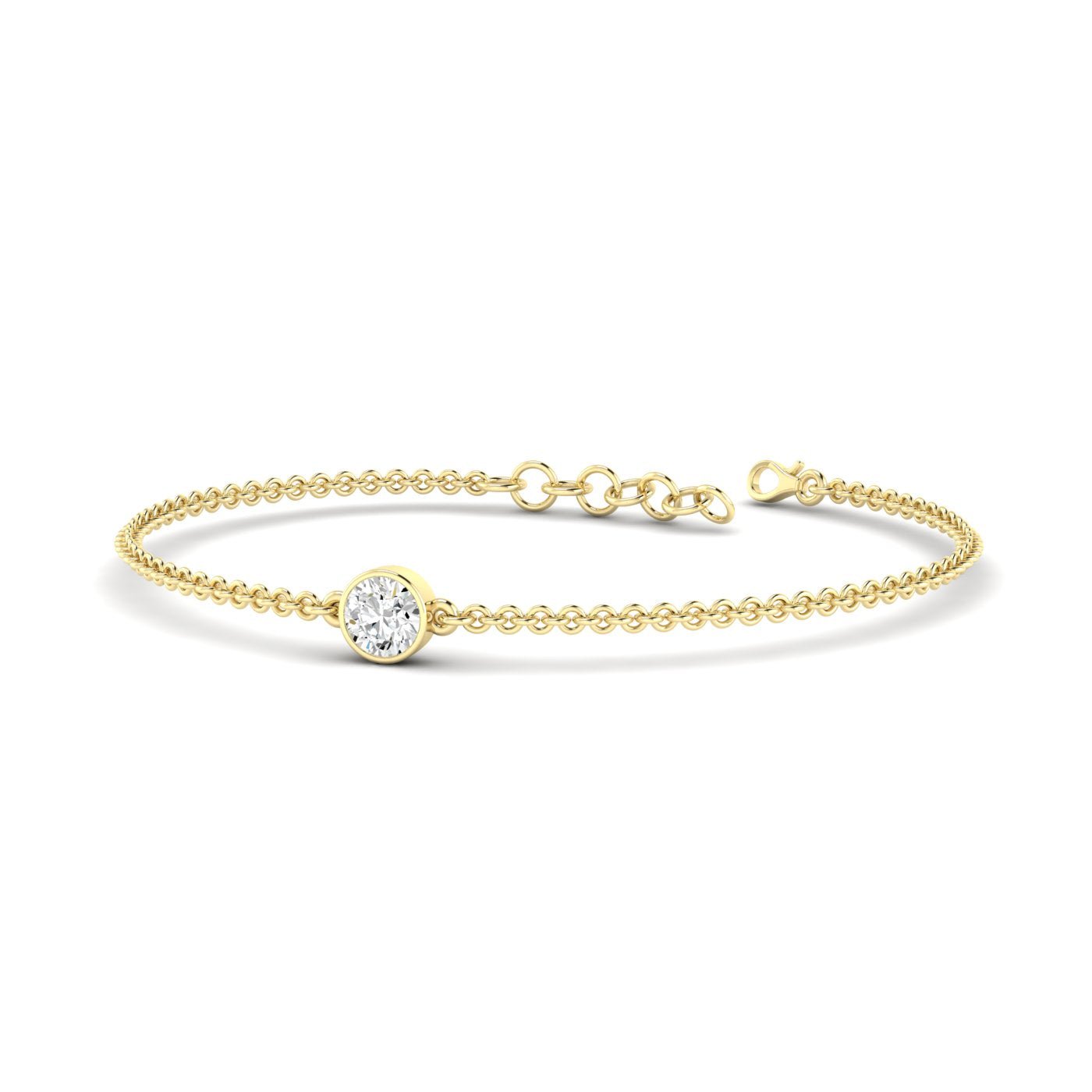 Round Single Diamond Adjustable Bracelet - Balacia