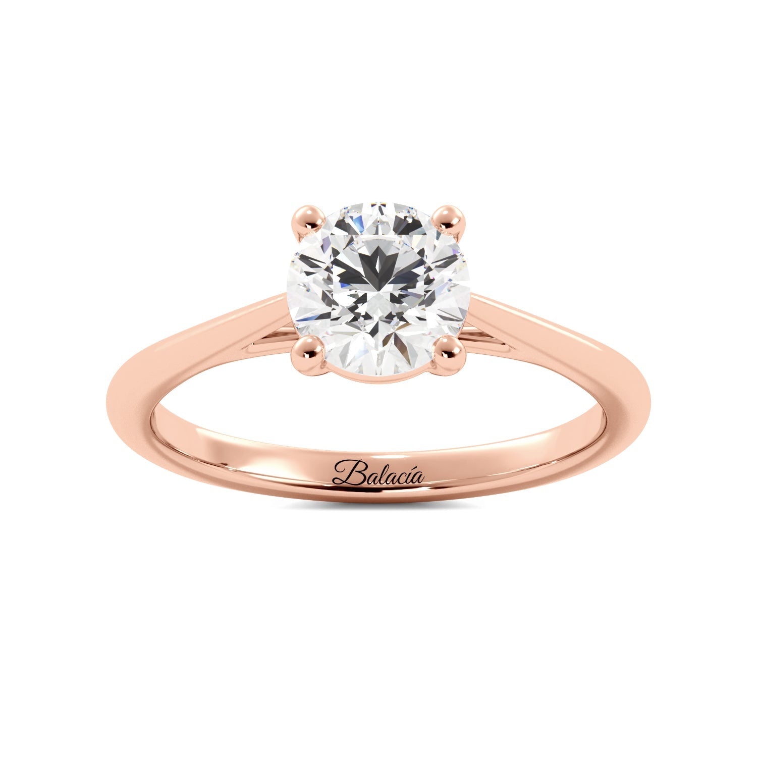Rose Gold Round Solitaire Diamond Engagement Ring