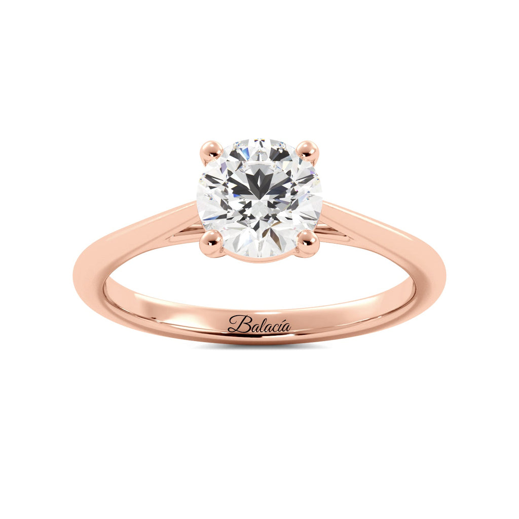 Rose Gold Round Solitaire Diamond Engagement Ring