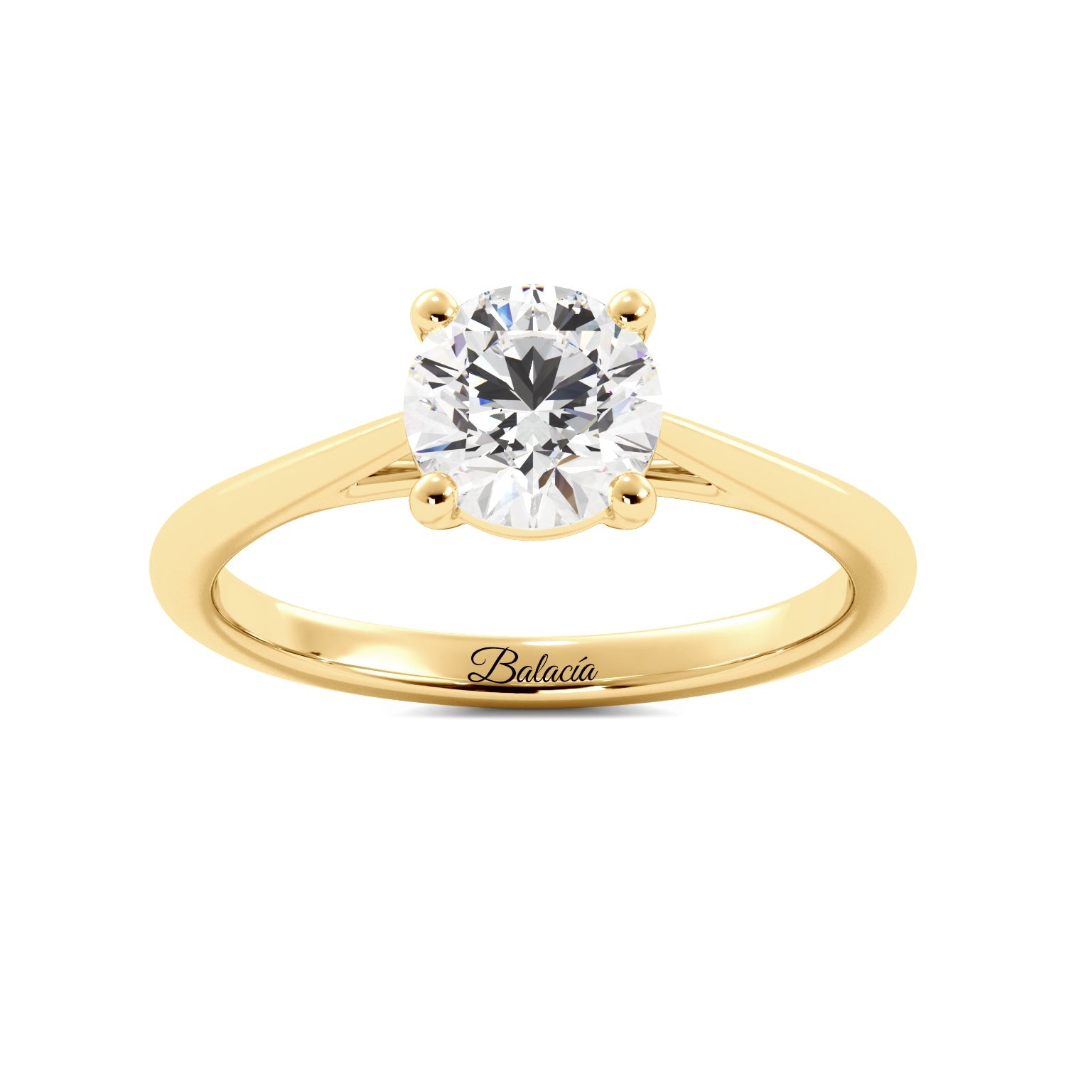 Gold Round Solitaire Diamond Engagement Ring