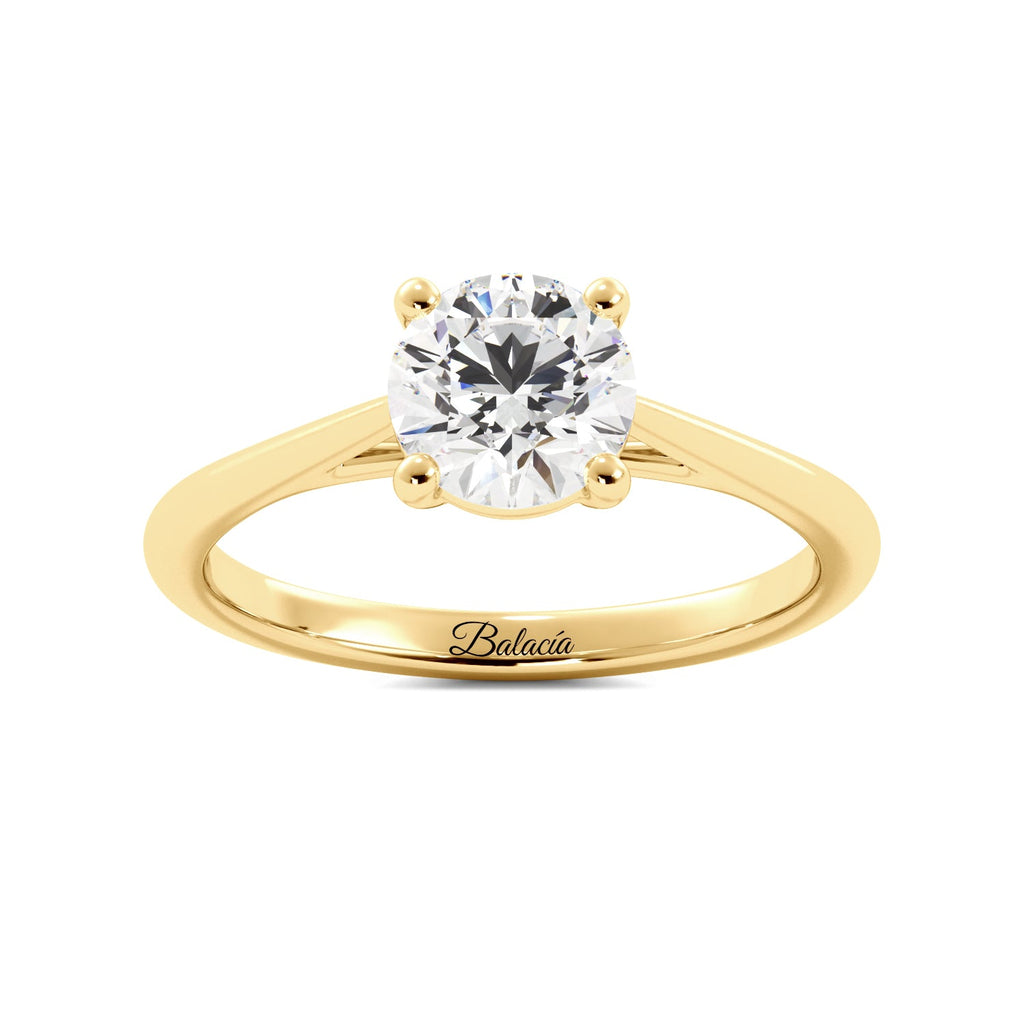 Gold Round Solitaire Diamond Engagement Ring