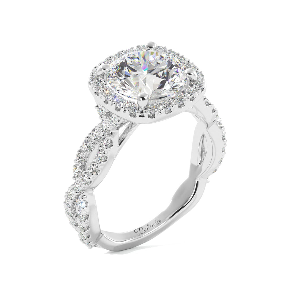 Round Twist Band Cathedral Engagement Ring - Balacia