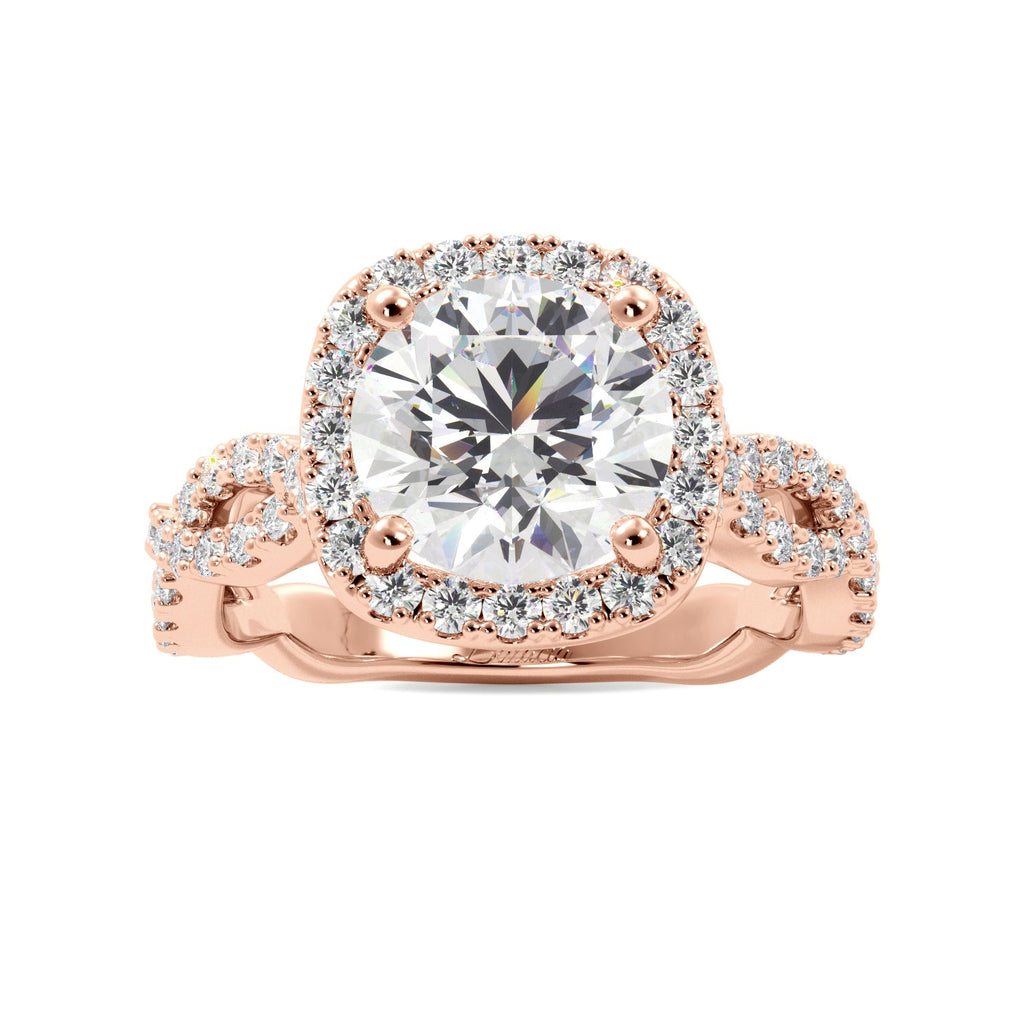 Round Twist Band Cathedral Engagement Ring - Balacia