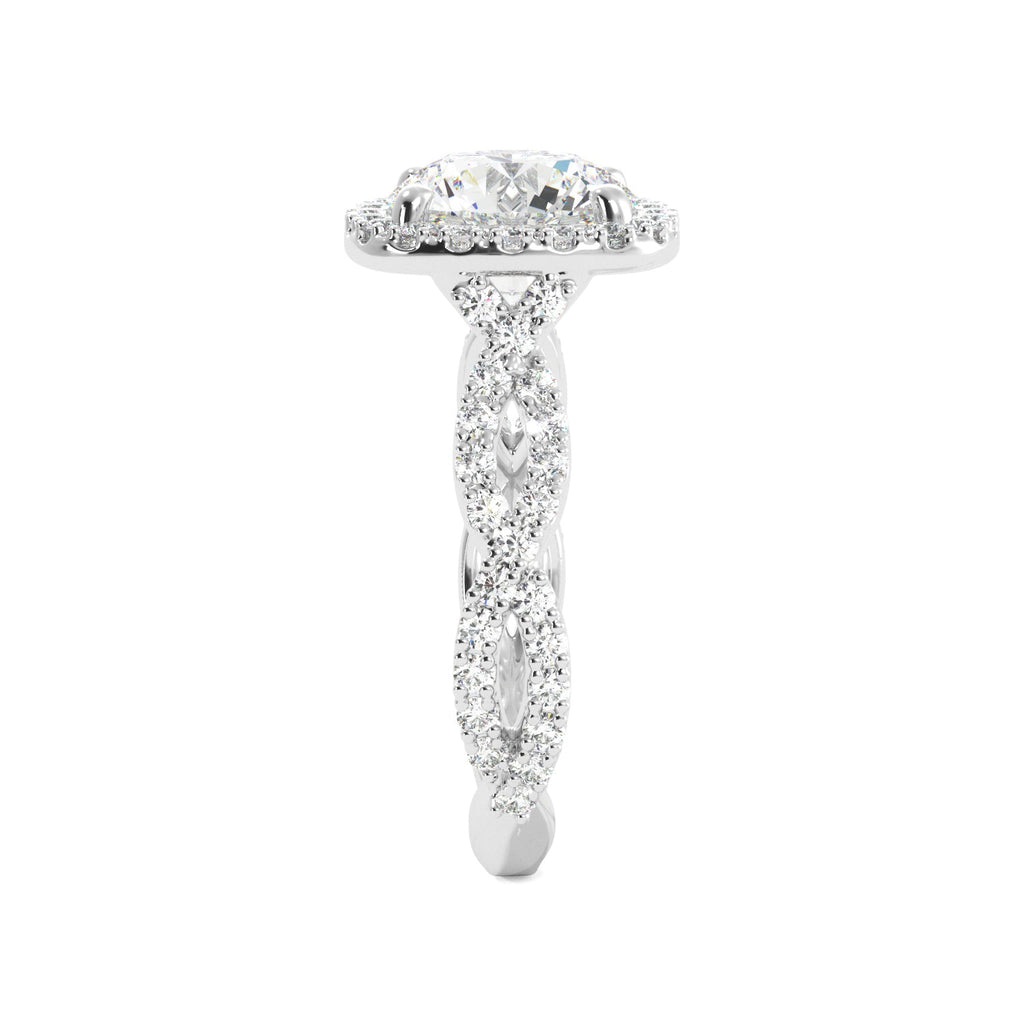 Round Twist Band Cathedral Engagement Ring - Balacia