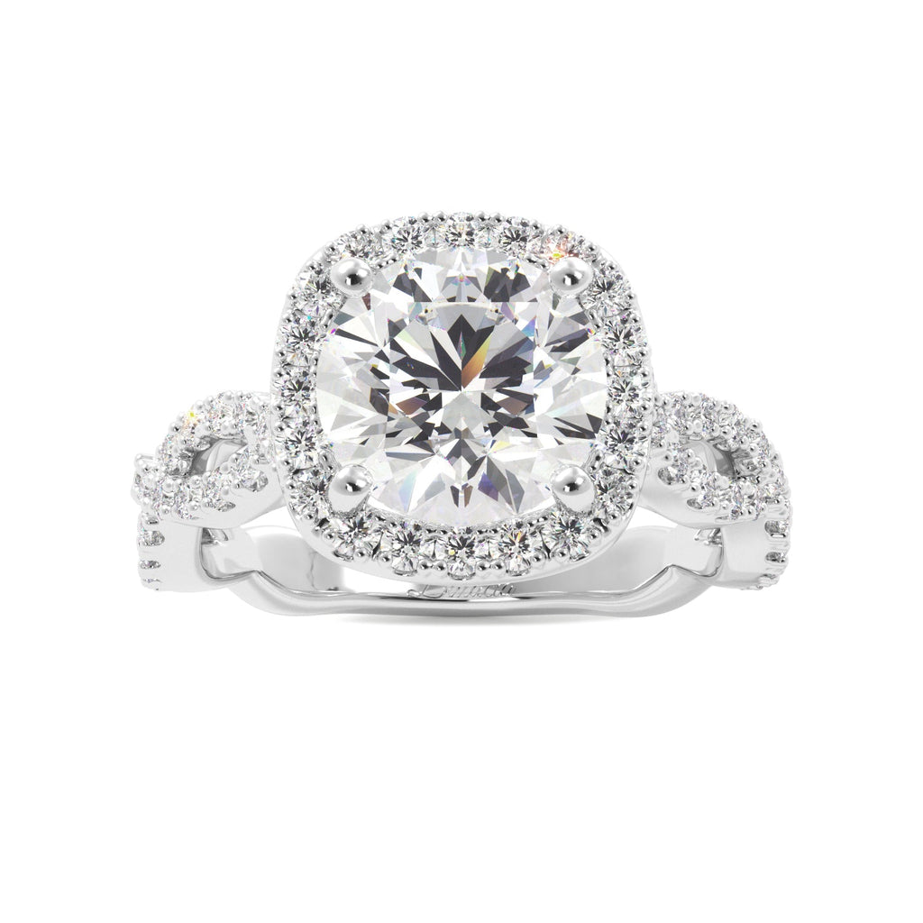 Round Twist Band Cathedral Engagement Ring - Balacia