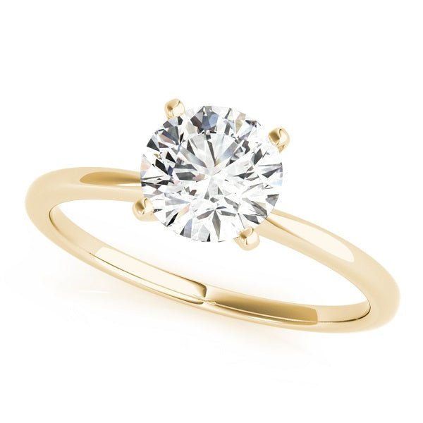 round lab diamond engagement ring gold