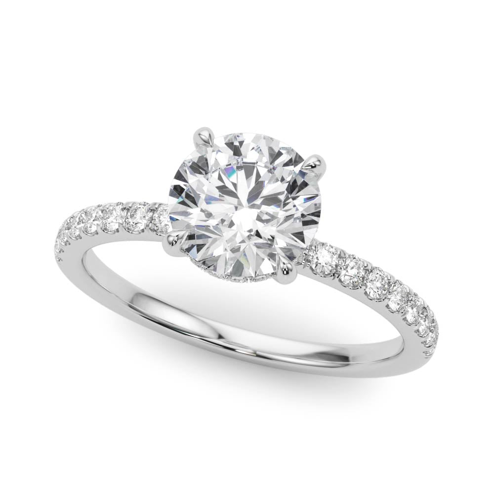 round lab diamond pave Engagement Ring 