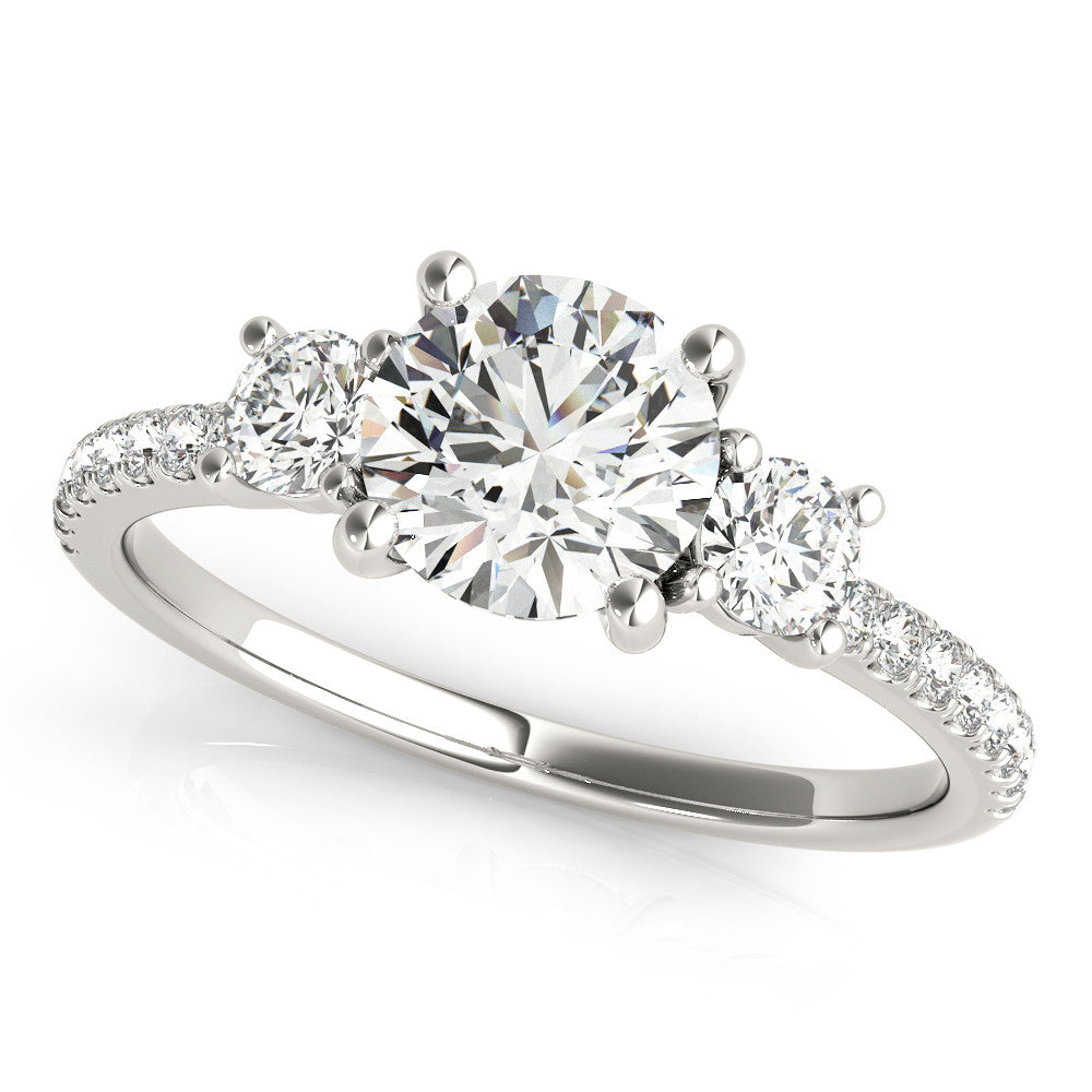 round three stone engagement ring