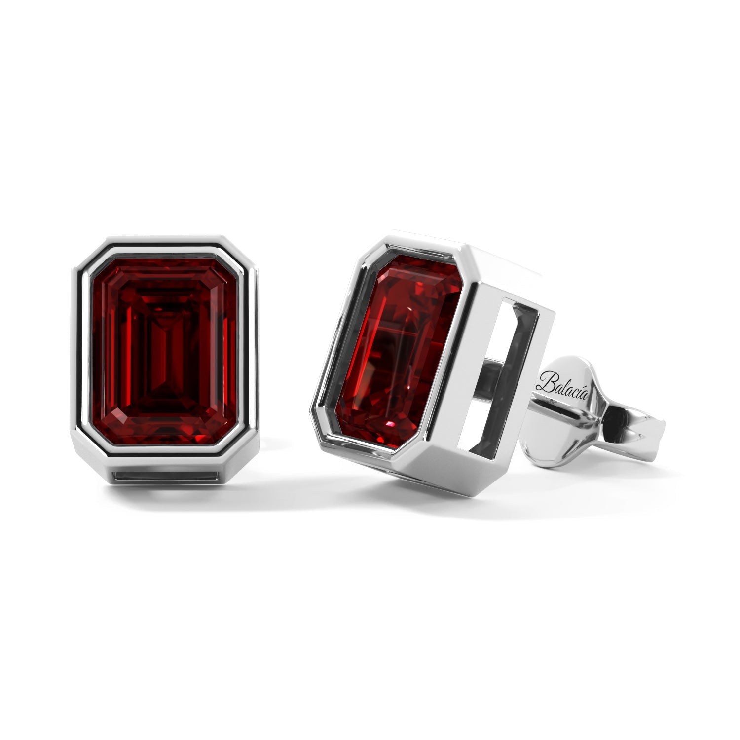 Emerald_Cut_Ruby_Bezel_Stud_Earrings