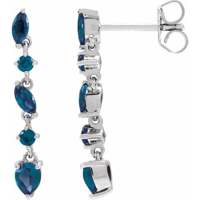 Sapphire Drop Earrings 14k - Balacia
