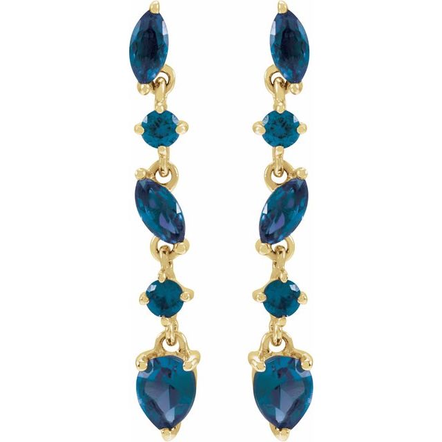 Sapphire Drop Earrings 14k - Balacia