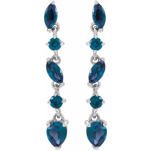 Sapphire Drop Earrings 14k - Balacia